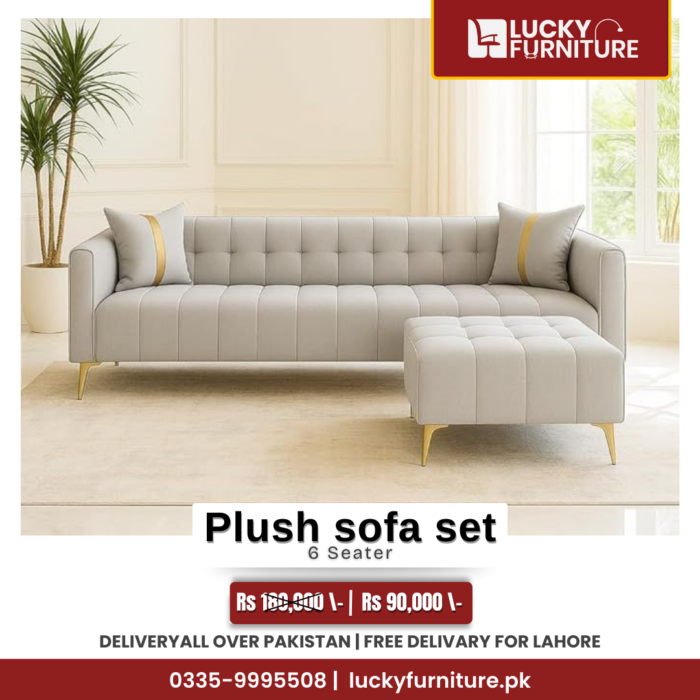 Plush 6-Seater Sofa Set