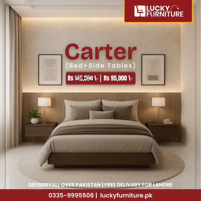 Carter Bed + Side Tables