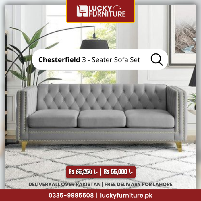 Chesterfield 3-Seater Sofa Set
