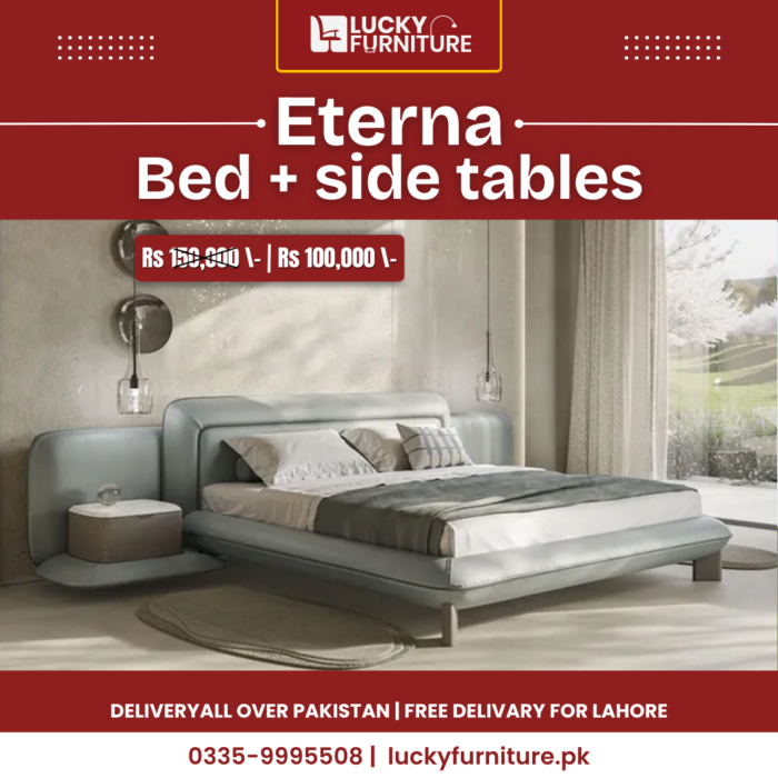 Eterna Bed + Side Tables