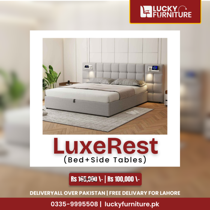 LuxeRest Bed + Side Tables