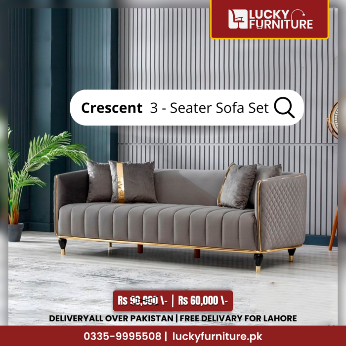 Crescent 3-Seater Sofa Set